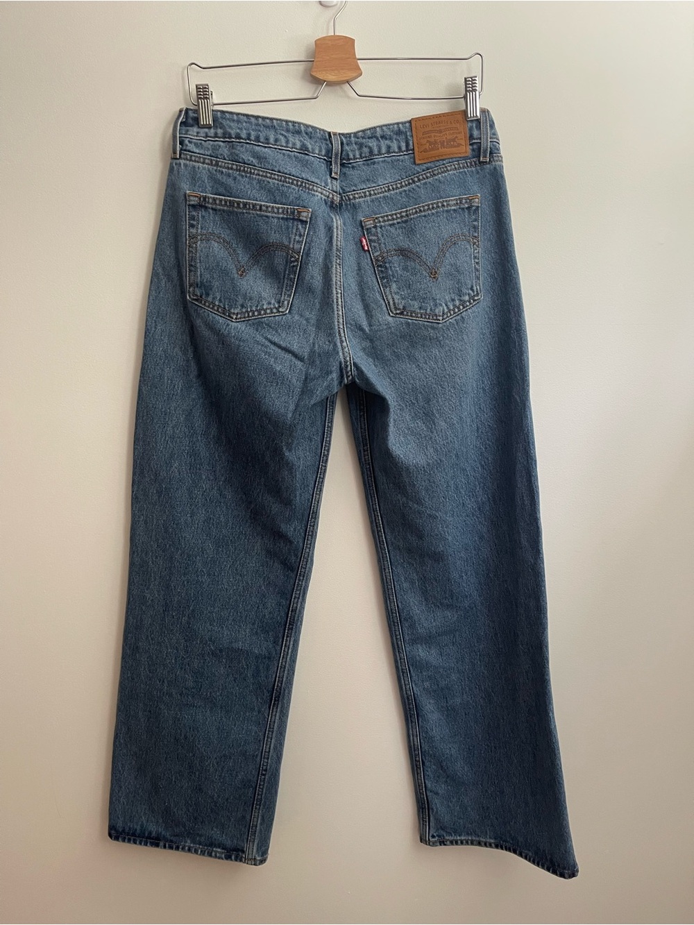 Levi's Low Loose Jeans Low to Mid Rise Real Blue Wide Straight Leg Jeans Denim - Picture 4 of 6